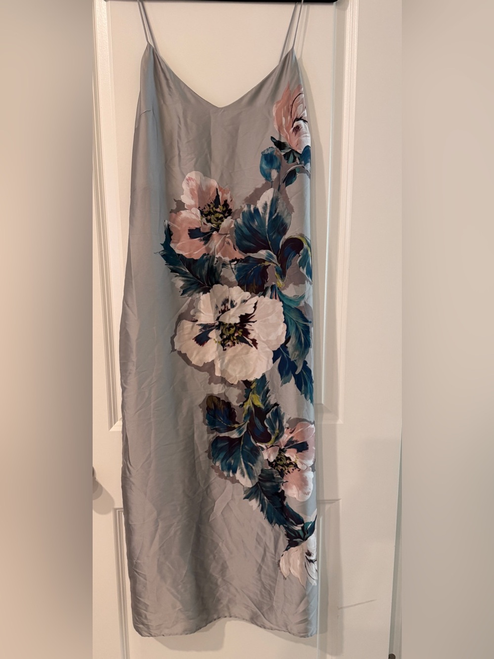 NWT Zara Silver Gray Satin Blouse